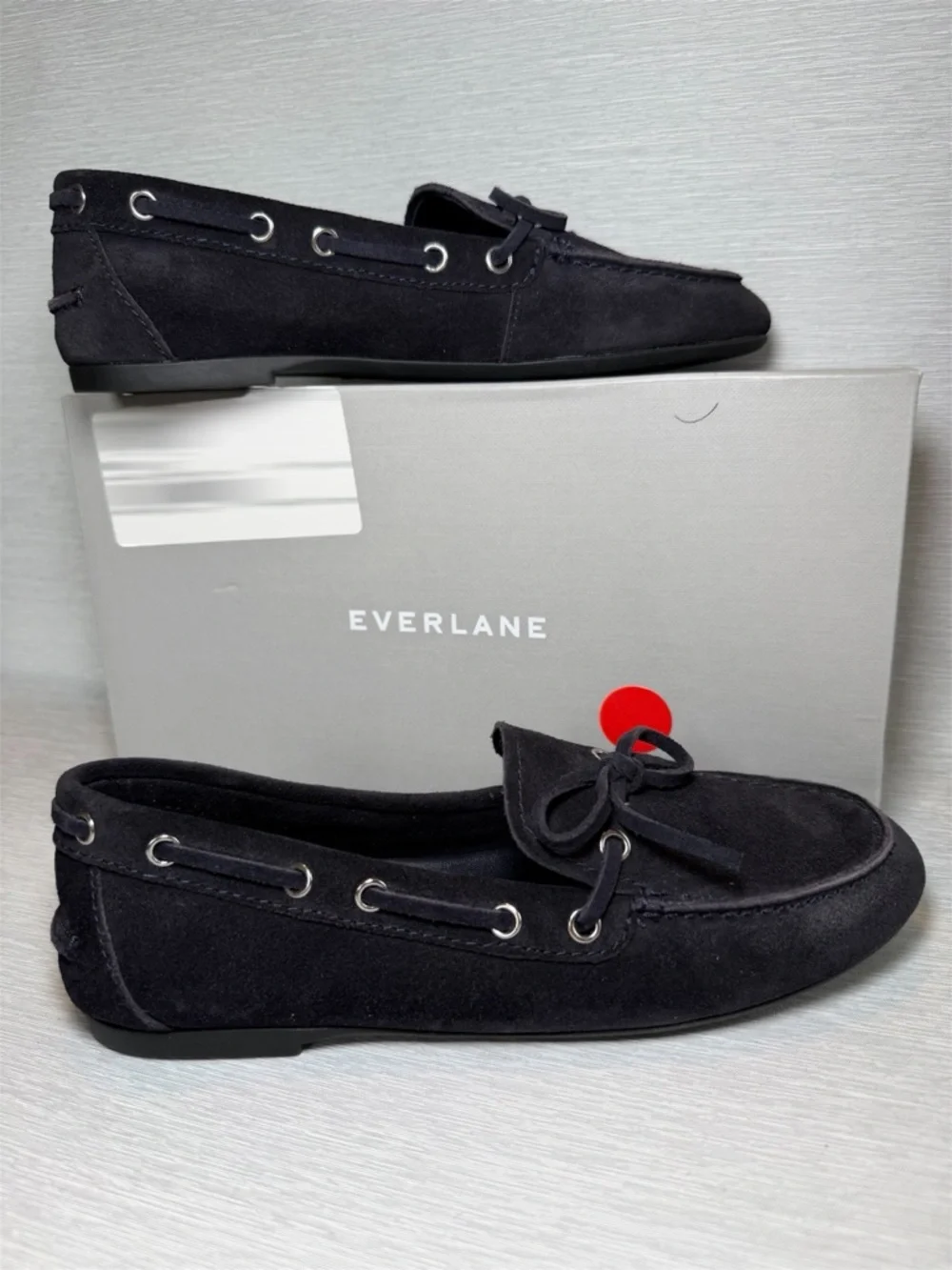Everlane Women’s Suede Boat Shoes Dark Navy Size 7 NWB